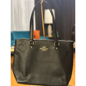 Coach Black Pebbled Leather Tote